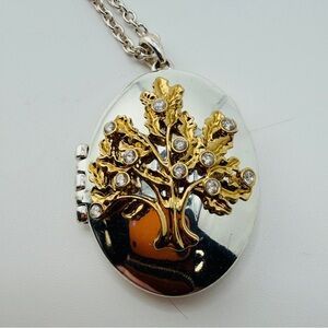 Avon Locket “My Why" Tree of Life With Rhinestones Pendant & Chain
